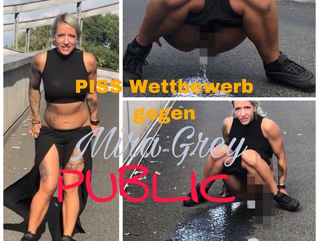 Fit***Sandy Porno Video: Bergab pi** Wettbewerb an Parkhaus Ausfahrt mit Mira Grey